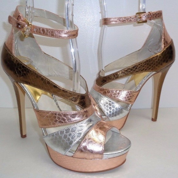 Michael Kors Size 8.5 M LEIGHTON ANKLE STRAP Rose Sandals New Women's Shoes - Picture 7 of 7